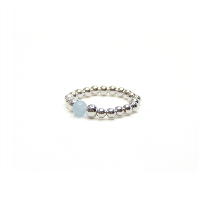 Little Grey Moon Silver and Aquamarine Ring - MococoLittle Grey Moon100457Rings
