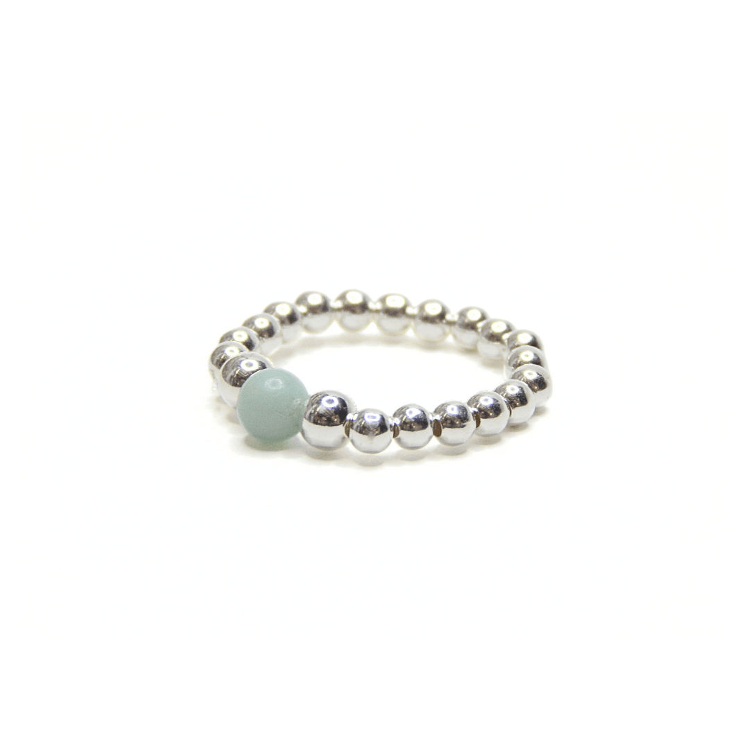 Little Grey Moon Silver and Chinese Amazonite Ring - MococoLittle Grey Moon100082Rings