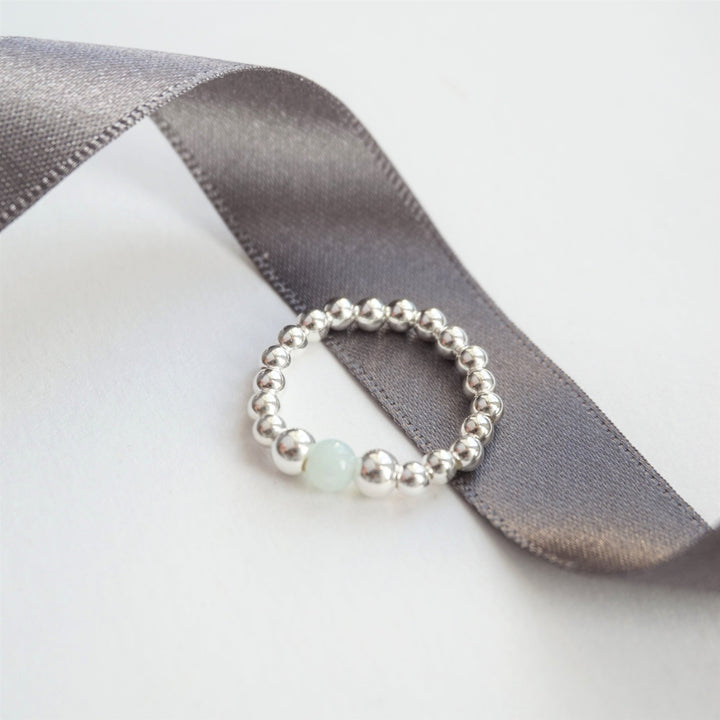 Little Grey Moon Silver and Chinese Amazonite Ring - MococoLittle Grey Moon100082Rings