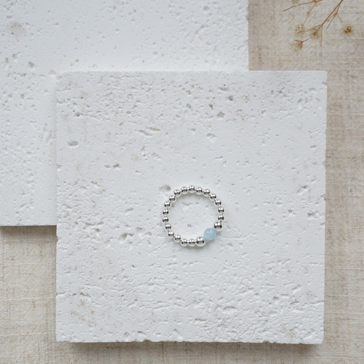 Little Grey Moon Silver and Chinese Amazonite Ring - MococoLittle Grey Moon100082Rings