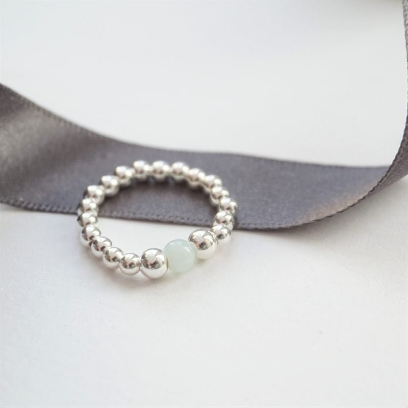 Little Grey Moon Silver and Chinese Amazonite Ring - MococoLittle Grey Moon100082Rings