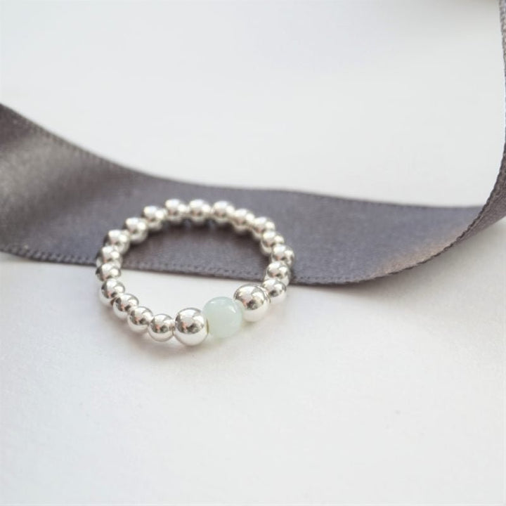 Little Grey Moon Silver and Chinese Amazonite Ring - MococoLittle Grey Moon100082Rings