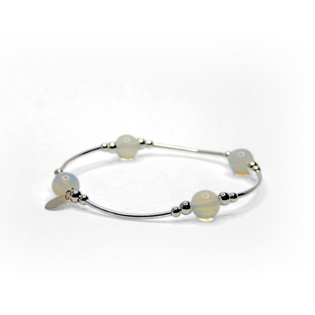 Little Grey Moon Silver and Opalite Noodle Bracelet - MococoLittle Grey Moon100052Bracelets