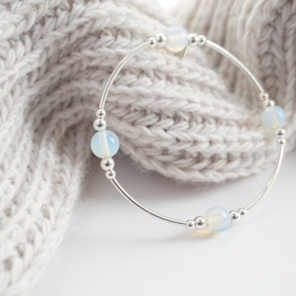 Little Grey Moon Silver and Opalite Noodle Bracelet - MococoLittle Grey Moon100052Bracelets