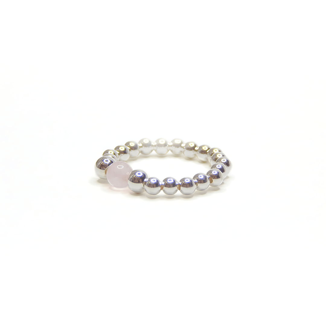 Little Grey Moon Silver and Rose Quartz Ring - MococoLittle Grey Moon100084Rings