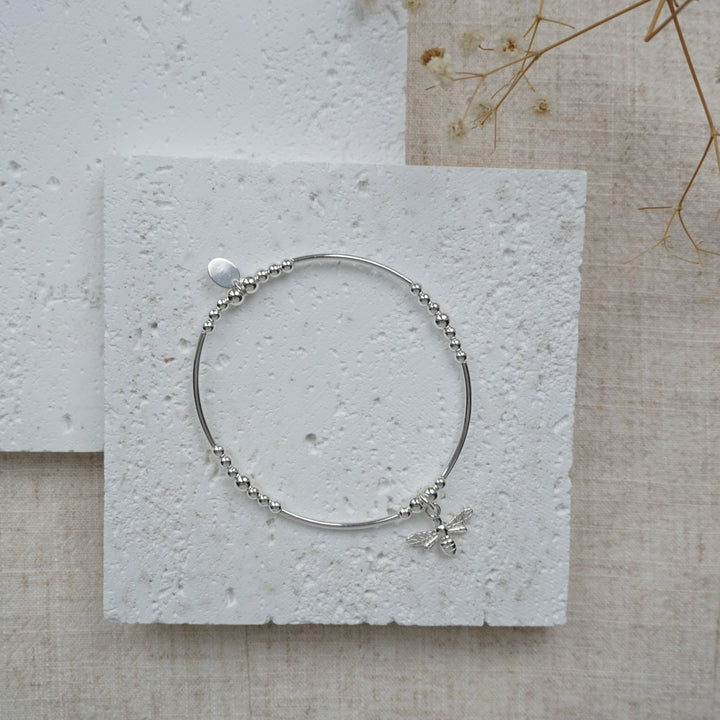 Little Grey Moon Silver Bee Charm Noodle Bracelet - MococoLittle Grey Moon100106Bracelets