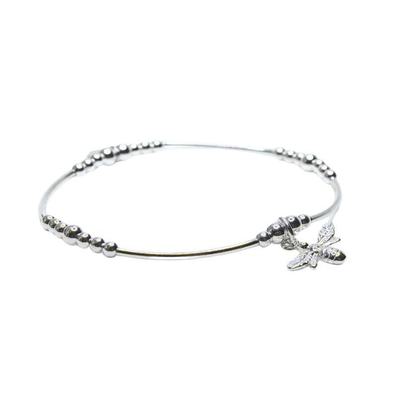 Little Grey Moon Silver Bee Charm Noodle Bracelet - MococoLittle Grey Moon100106Bracelets