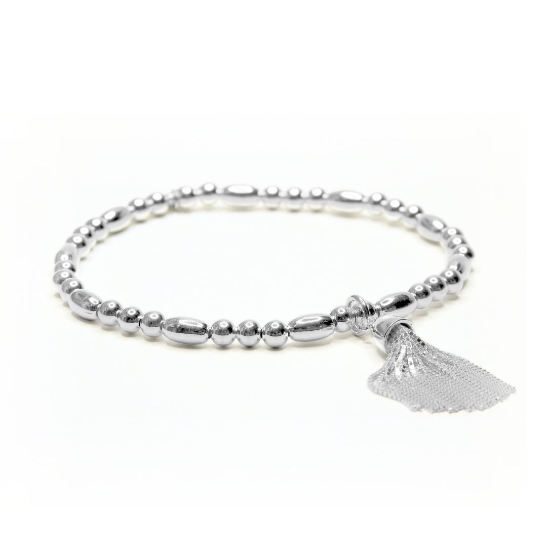 Little Grey Moon Silver Box Chain Tassel Bracelet - MococoLittle Grey Moon100368Bracelets