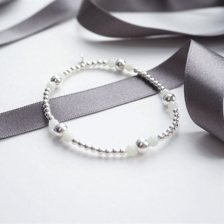 Little Grey Moon Silver Chinese Amazonite Stack Bracelet - MococoLittle Grey Moon100003Bracelets