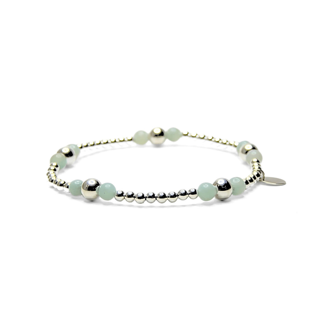 Little Grey Moon Silver Chinese Amazonite Stack Bracelet - MococoLittle Grey Moon100003Bracelets