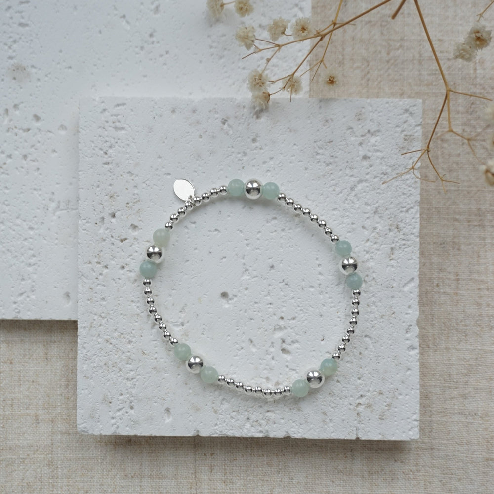 Little Grey Moon Silver Chinese Amazonite Stack Bracelet - MococoLittle Grey Moon100003Bracelets