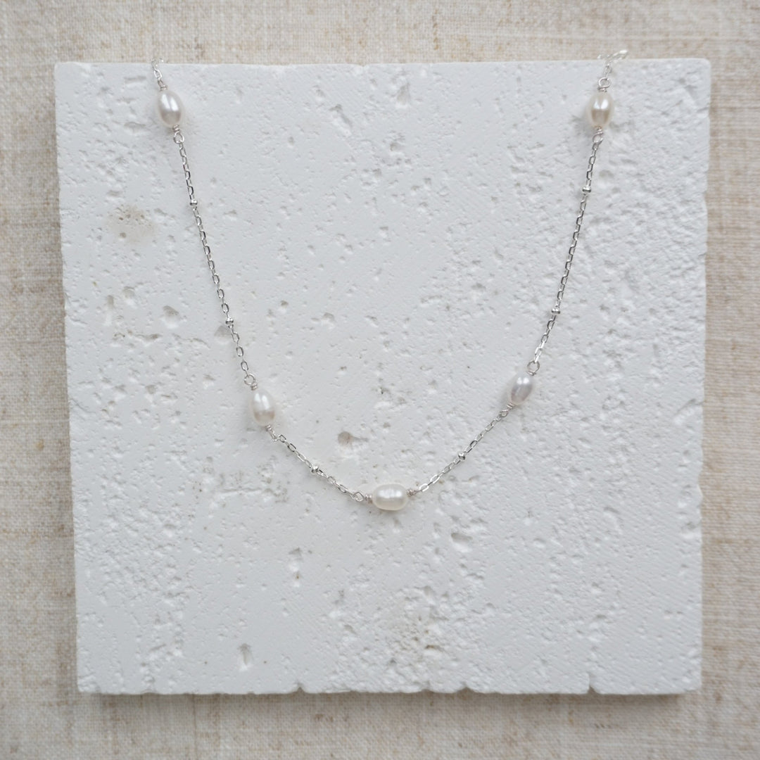 Little Grey Moon Silver Freshwater Pearl Necklace - MococoLittle Grey Moon100537Necklaces