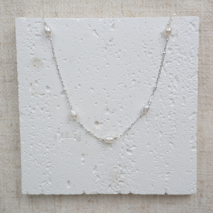 Little Grey Moon Silver Freshwater Pearl Necklace - MococoLittle Grey Moon100537Necklaces