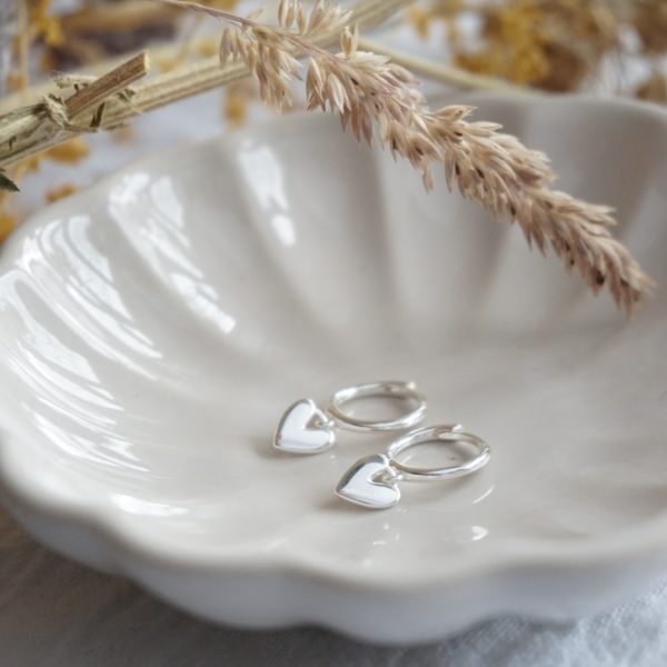 Little Grey Moon Silver Heart Hoop Earrings - MococoLittle Grey Moon100520Earrings