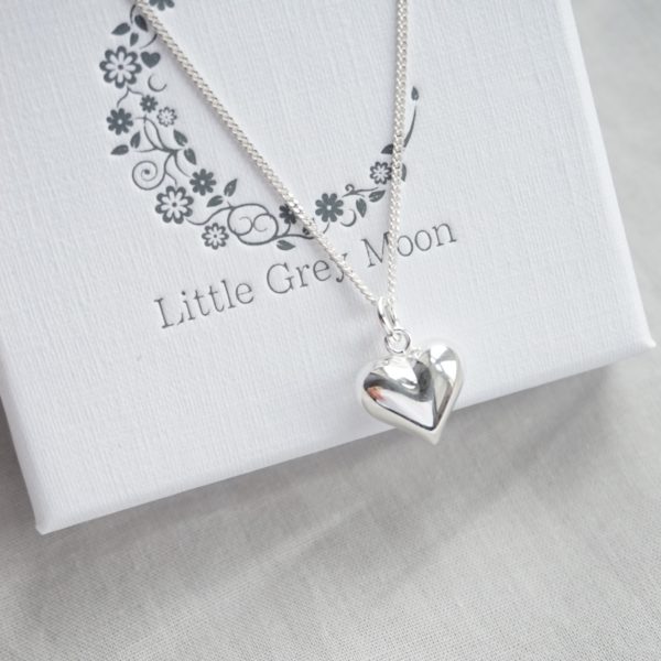 Little Grey Moon Silver Large Heart Pendant Necklace - MococoLittle Grey Moon100075Necklaces
