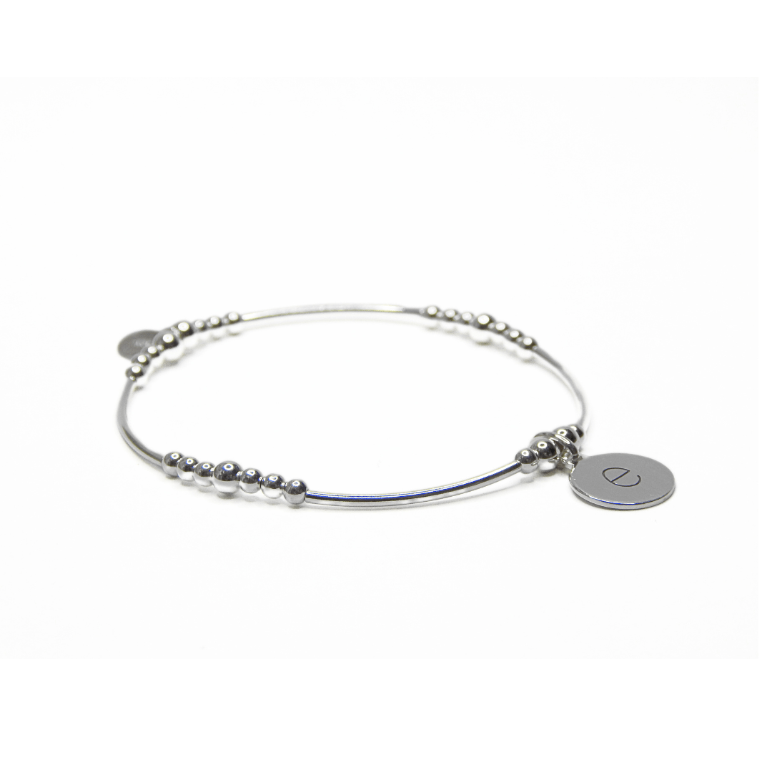 Little Grey Moon Silver Lowercase Initials Noodle Bracelet - MococoLittle Grey Moon100307 - A/WEBBracelets