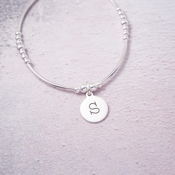 Little Grey Moon Silver Lowercase Initials Noodle Bracelet - MococoLittle Grey Moon100307 - A/WEBBracelets