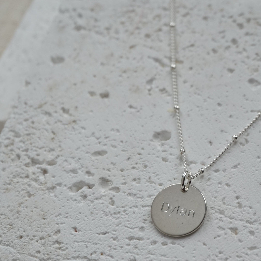 Little Grey Moon Silver Personalised Disc Necklace - MococoLittle Grey Moon100553/WEBNecklaces