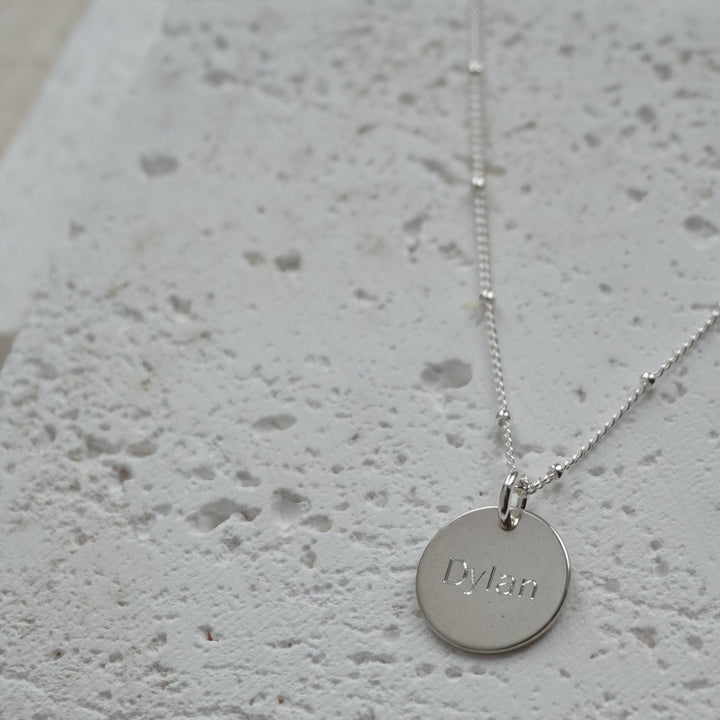 Little Grey Moon Silver Personalised Disc Necklace - MococoLittle Grey Moon100553/WEBNecklaces