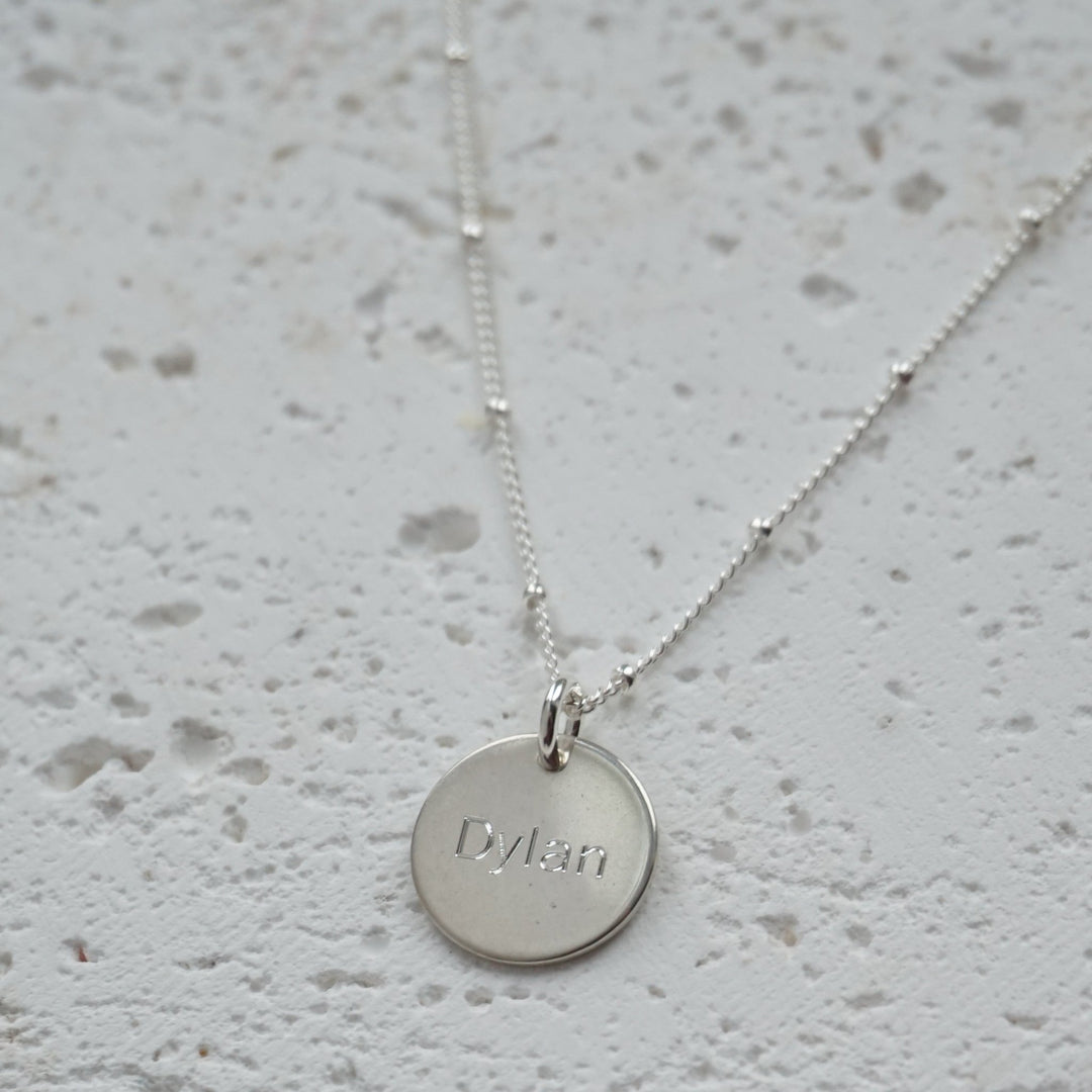 Little Grey Moon Silver Personalised Disc Necklace - MococoLittle Grey Moon100553/WEBNecklaces
