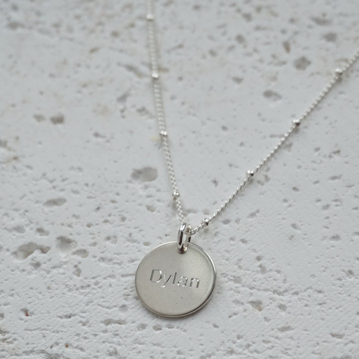 Little Grey Moon Silver Personalised Disc Necklace - MococoLittle Grey Moon100553/WEBNecklaces