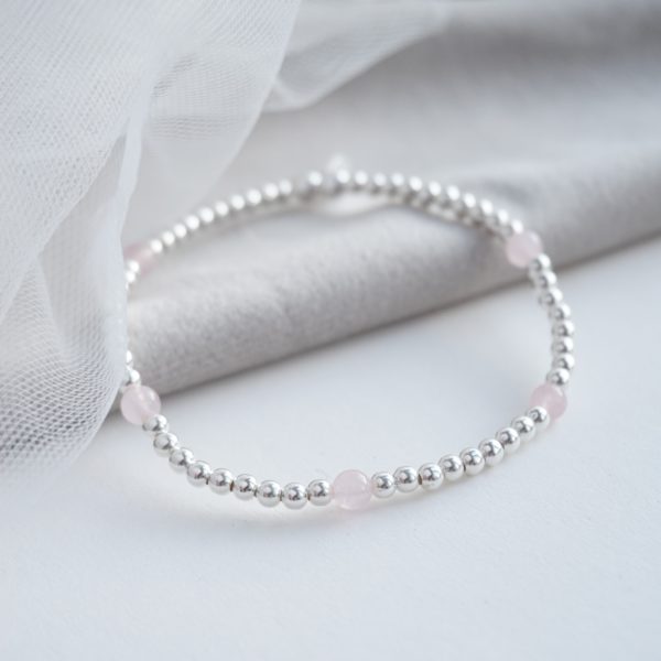 Little Grey Moon Silver Rose Quartz Stack Bracelet - MococoLittle Grey Moon100013Bracelets