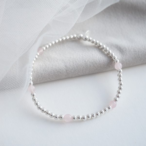 Little Grey Moon Silver Rose Quartz Stack Bracelet - MococoLittle Grey Moon100013Bracelets