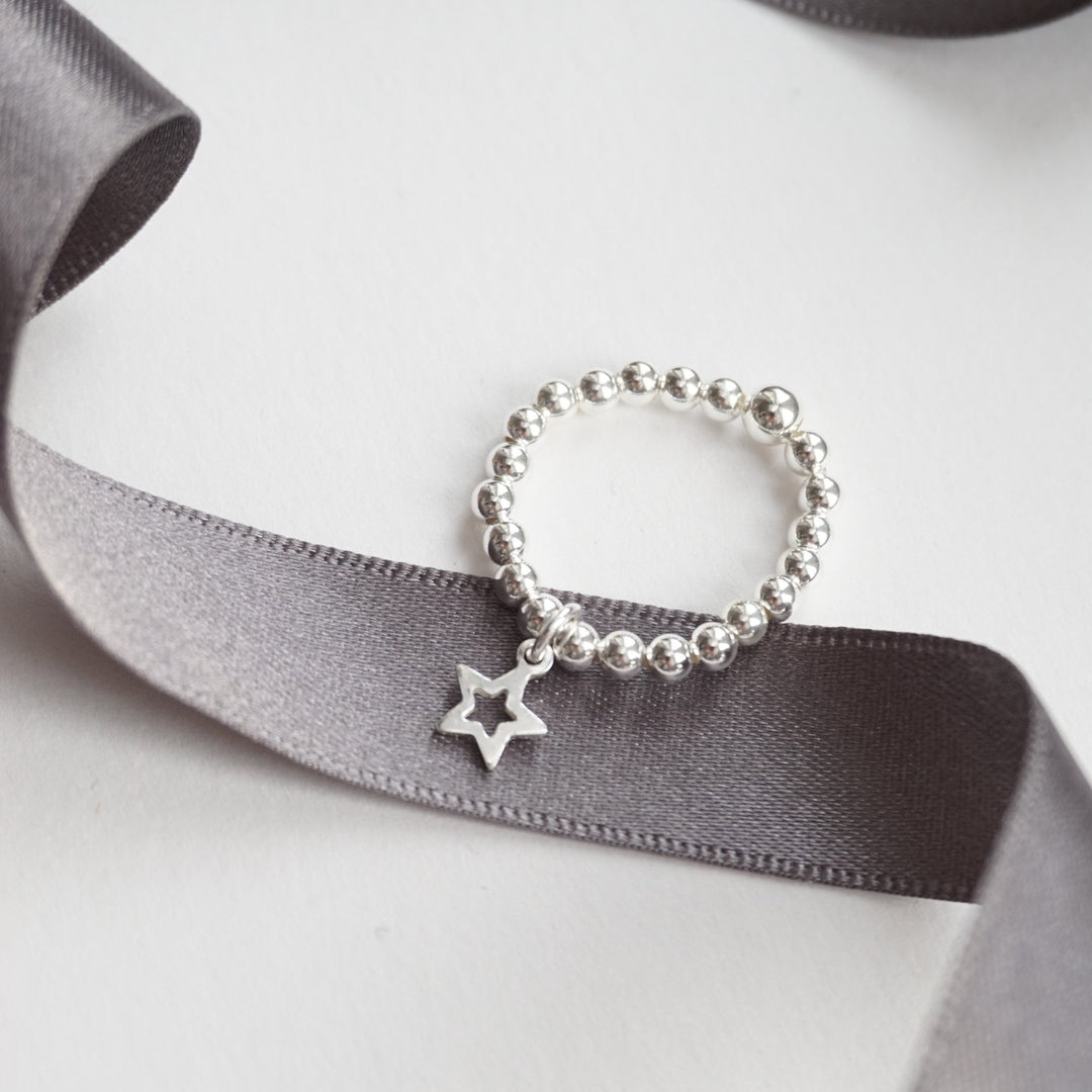 Little Grey Moon Silver Star Charm Ring - MococoLittle Grey Moon100364Rings