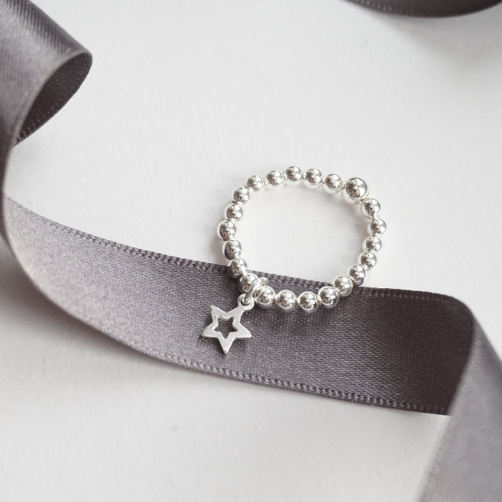 Little Grey Moon Silver Star Charm Ring - MococoLittle Grey Moon100364Rings