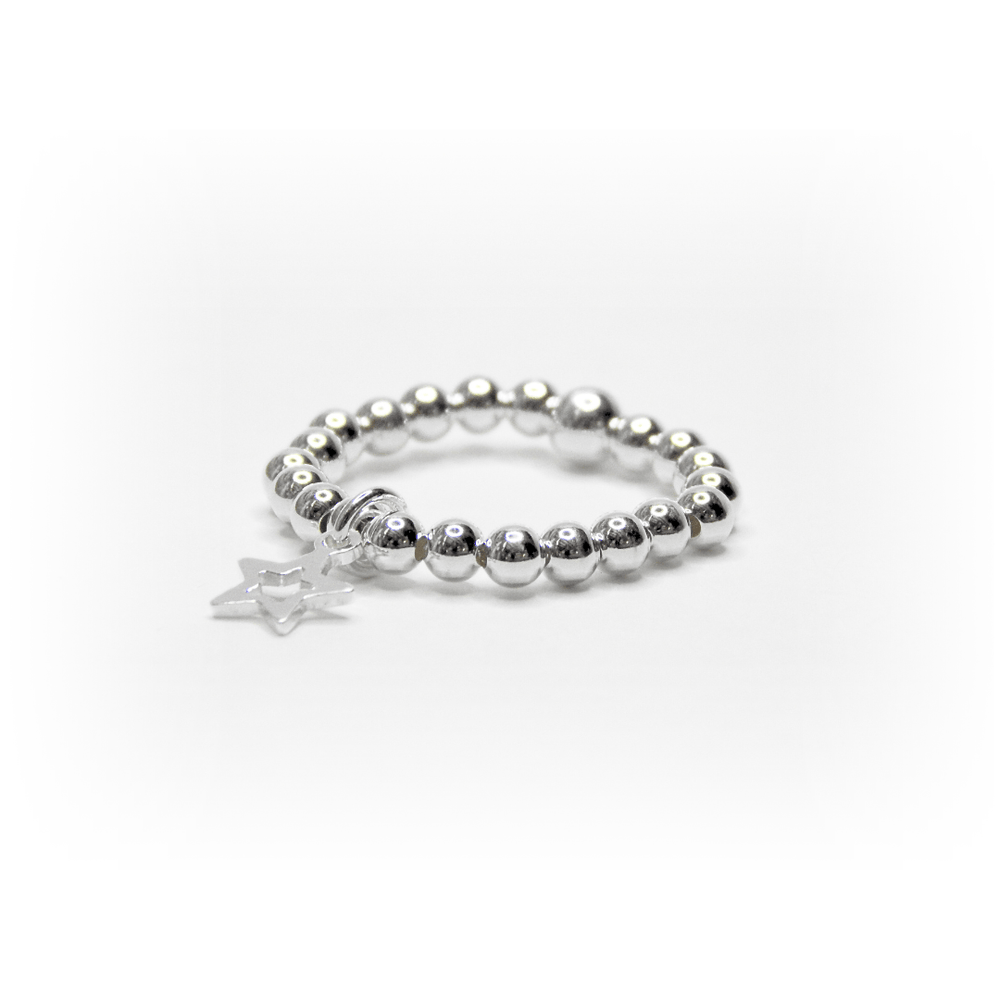 Little Grey Moon Silver Star Charm Ring - MococoLittle Grey Moon100364Rings