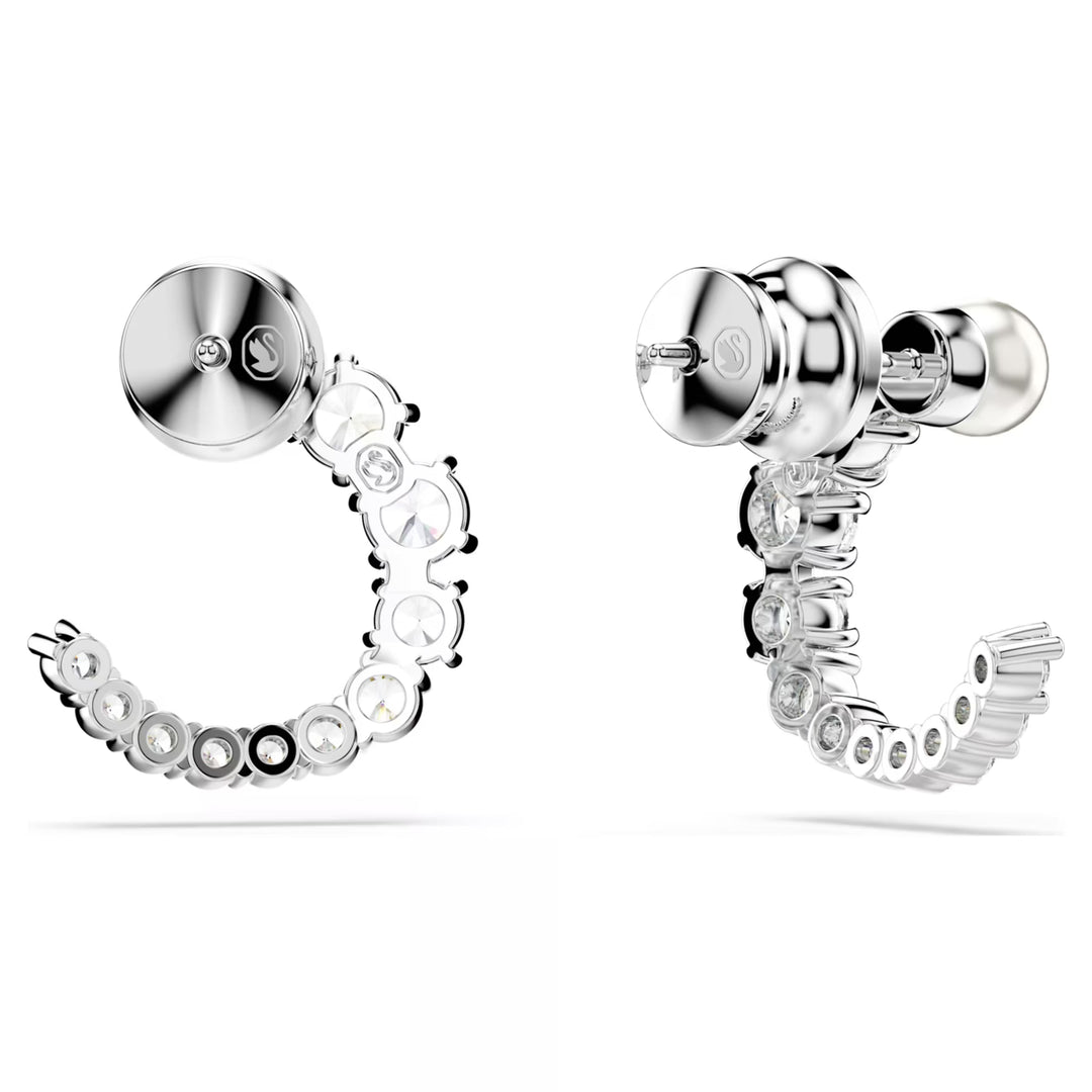 Silver hoop earrings swarovski crystals discount