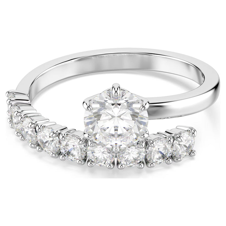 Swarovski Silver Matrix Round Cut Open Ring