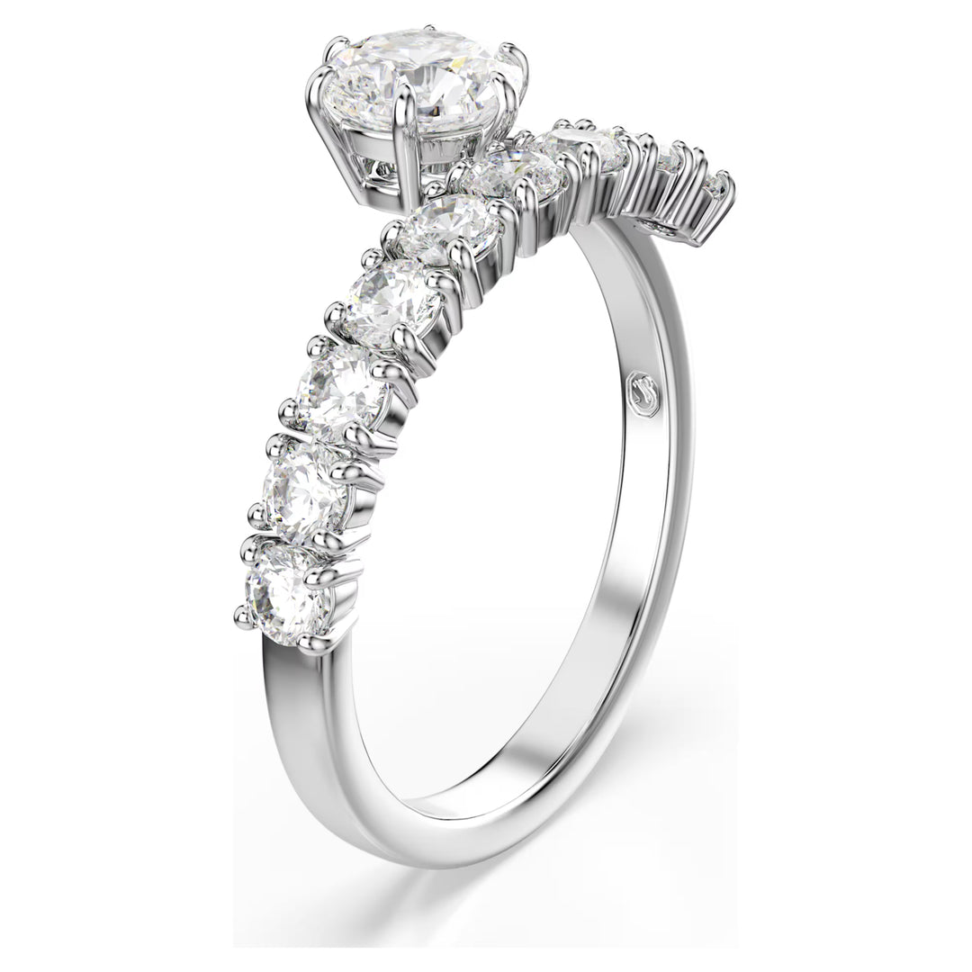 Swarovski Silver Matrix Round Cut Open Ring