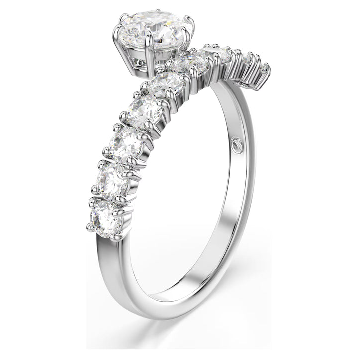 Swarovski Silver Matrix Round Cut Open Ring