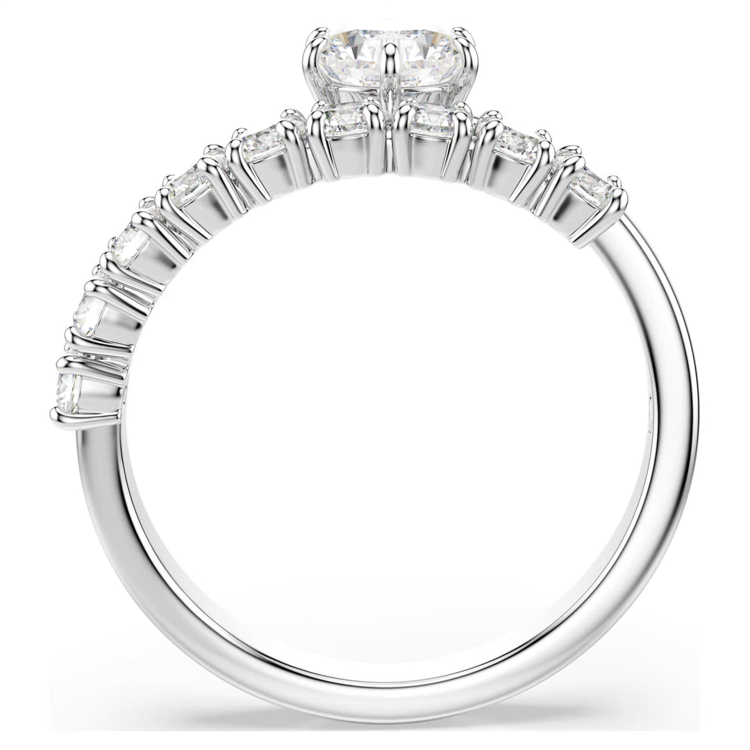 Swarovski Silver Matrix Round Cut Open Ring