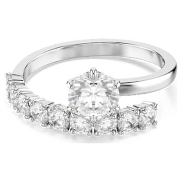 Swarovski Matrix Round Cut Open Ring Rhodium-Plated