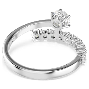 Swarovski Matrix Round Cut Open Ring Rhodium-Plated