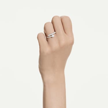 Swarovski Matrix Round Cut Open Ring Rhodium-Plated