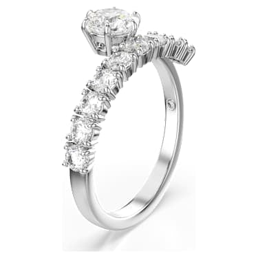 Swarovski Matrix Round Cut Open Ring Rhodium-Plated