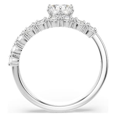 Swarovski Matrix Round Cut Open Ring Rhodium-Plated