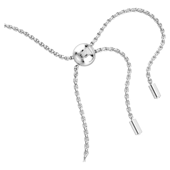 Elegant Swarovski Matrix Tennis Bracelet: Mixed Round White Zirconia, Rhodium Plated