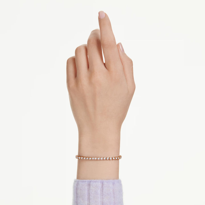 Swarovski Rose Gold Matrix Round Cut Tennis Bracelet