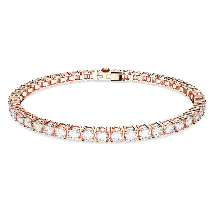 Swarovski Rose Gold Matrix Round Cut Tennis Bracelet