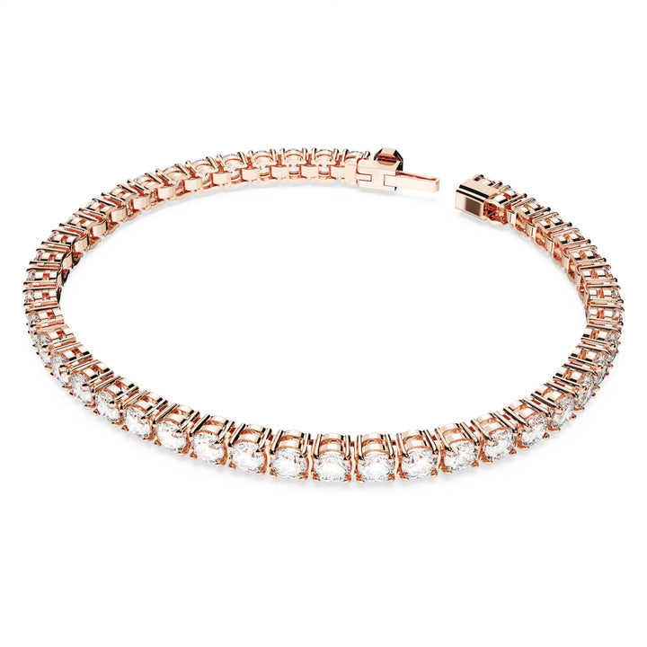 Swarovski Rose Gold Matrix Round Cut Tennis Bracelet