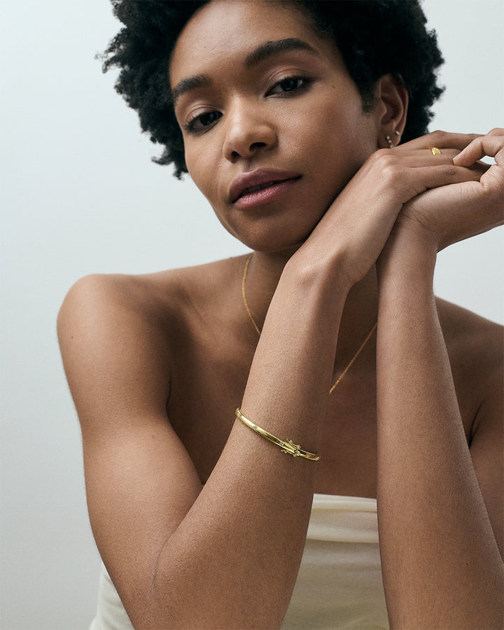 Astley Clarke Celestial Orion Bangle - Gold Vermeil with White Sapphire Stars