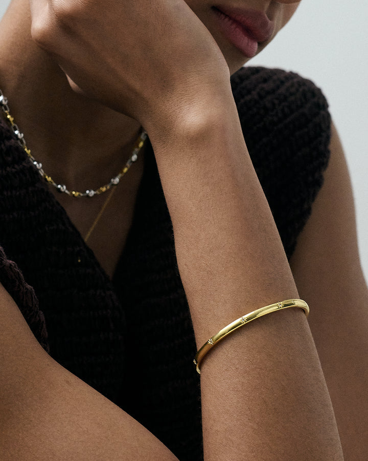 Astley Clarke Celestial Orion Bangle - Gold Vermeil with White Sapphire Stars