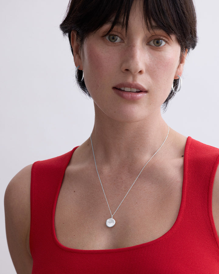 Silver Biography Midi Locket Necklace