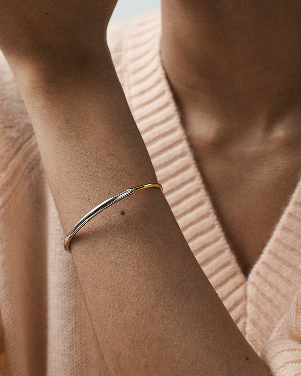 Astley Clarke Silver and Gold Mixed Metal Aurora Bangle