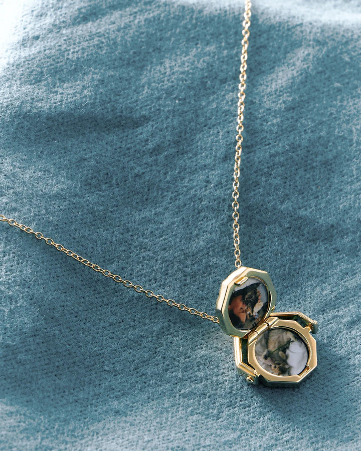 Astley Clarke Gold Celestial Sunrise Spinner Locket Necklace