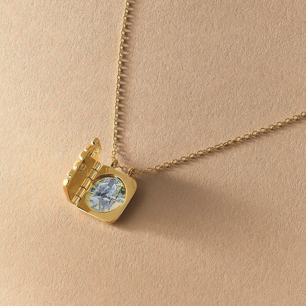 Astley Clarke Gold Aurora Ridge Locket Necklace